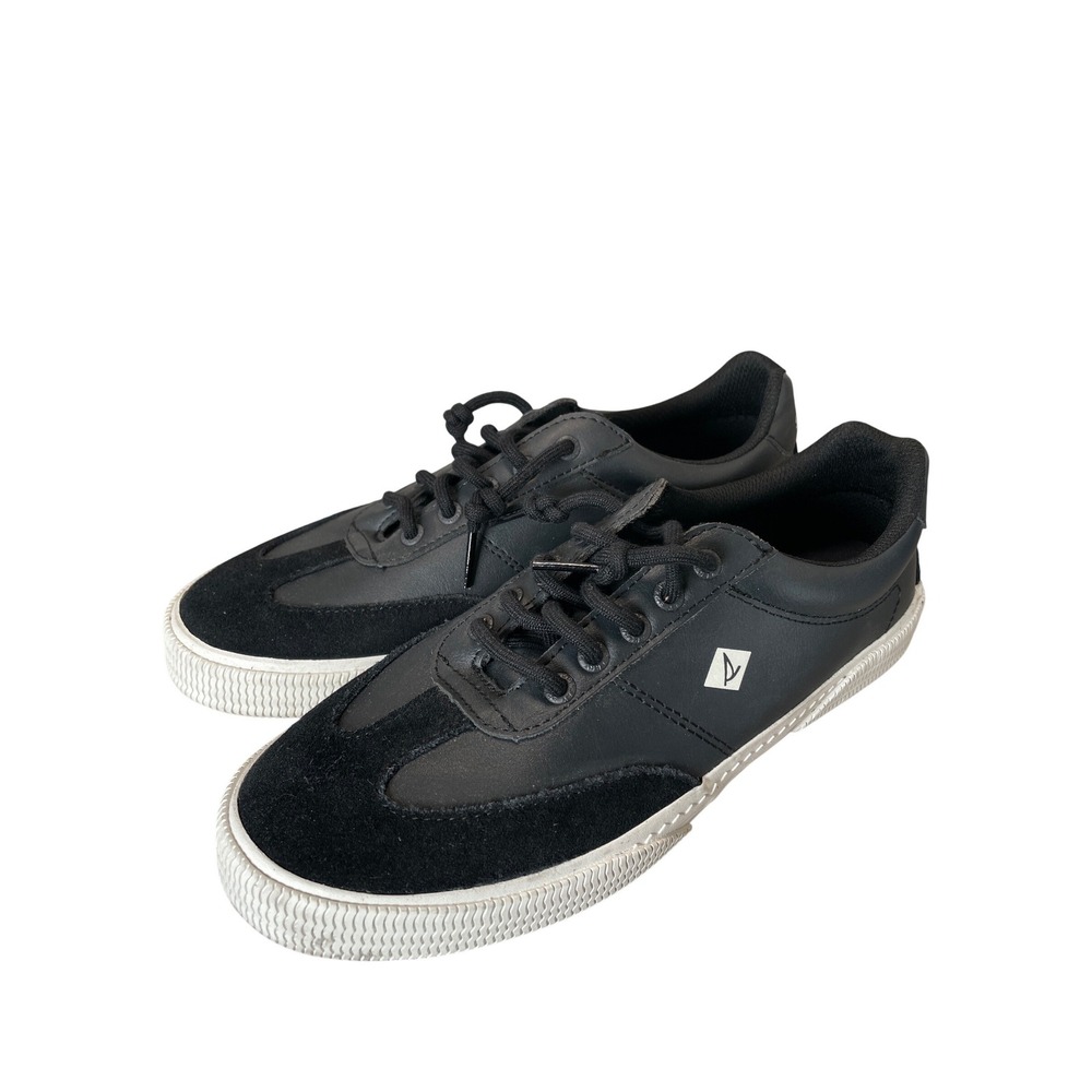Sperry Top-Sider Womens STS87263 Black Suede Leather Memory Foam Sneakers 7.5